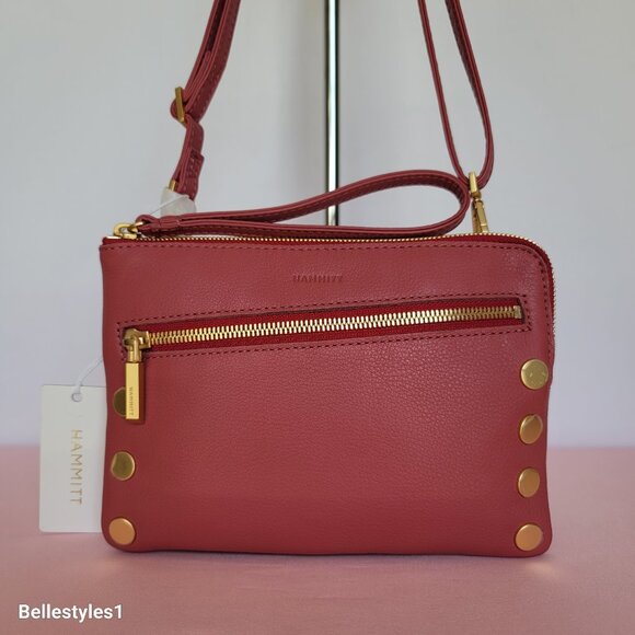 HAMMITT NASH Small Pebbled Leather Crossbody - Rouge Pink color π$175. - Picture 3 of 16